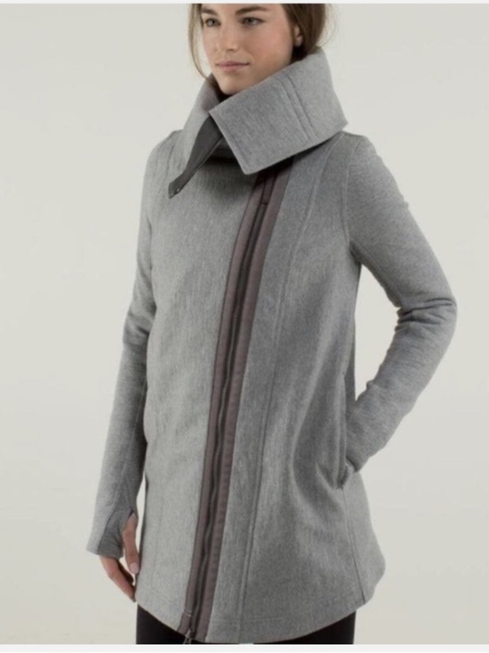 Lululemon Grey Virasana Blanket Wrap
Jacket Coat Size 6 Zip Shawl Collar READ